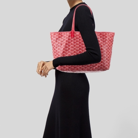 Auth Goyard Goyardine Saint Louis PM Tote And Pouch - Picture 3 of 10